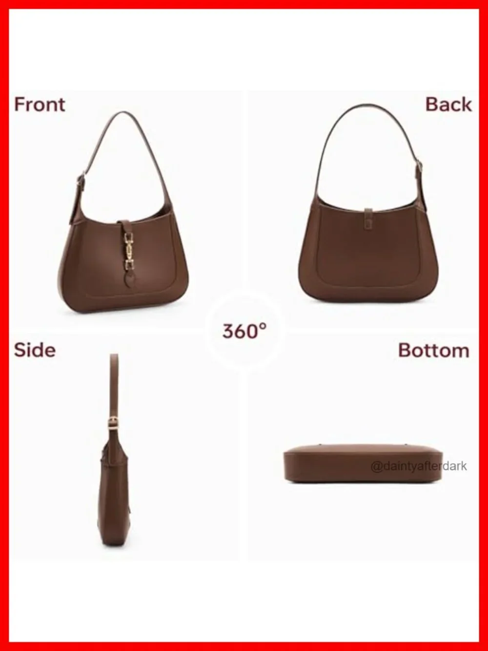Faux Leather Hobo Shoulder Bag Women Top Handle Crossbody Purse